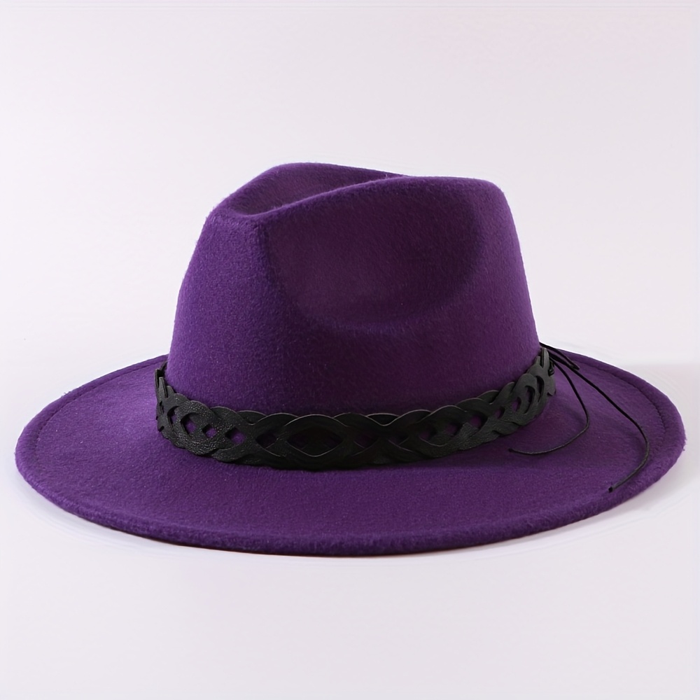 TEMU 1 Fashionable Cross-design Solid Color Strap Simple Versatile Unisex Outdoor Hiking Travel Adjustable Face-revealing Western Cowboy Hat