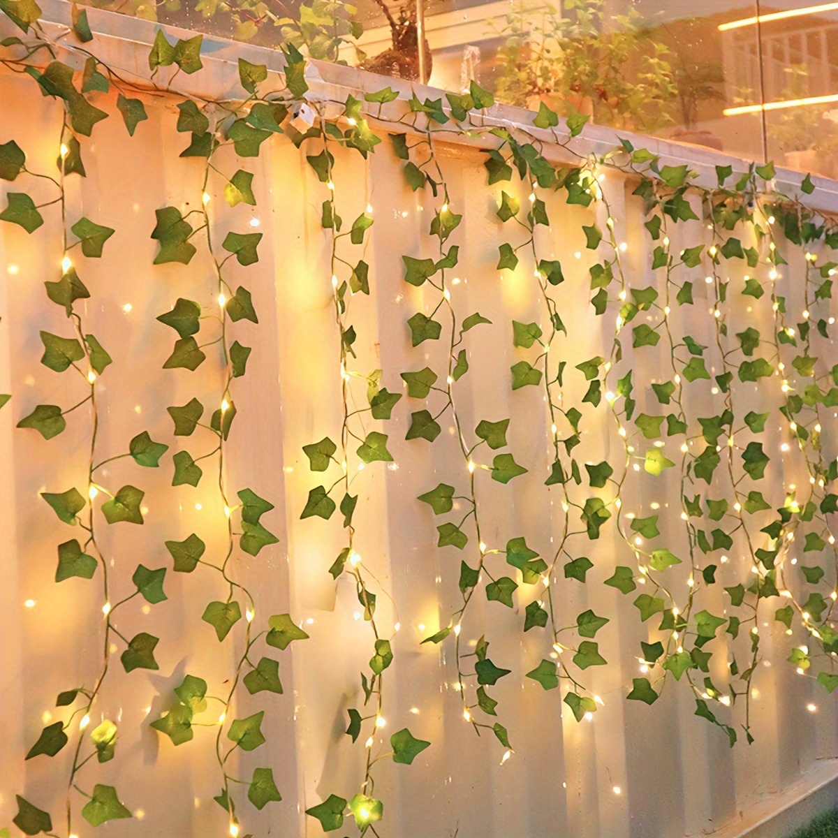 

1pc, 2m/6.56ft Artificial Ivy Plants, Led String Fake Ivy Artificial Ivy Hanging Plants For Christmas Decor( Battery)