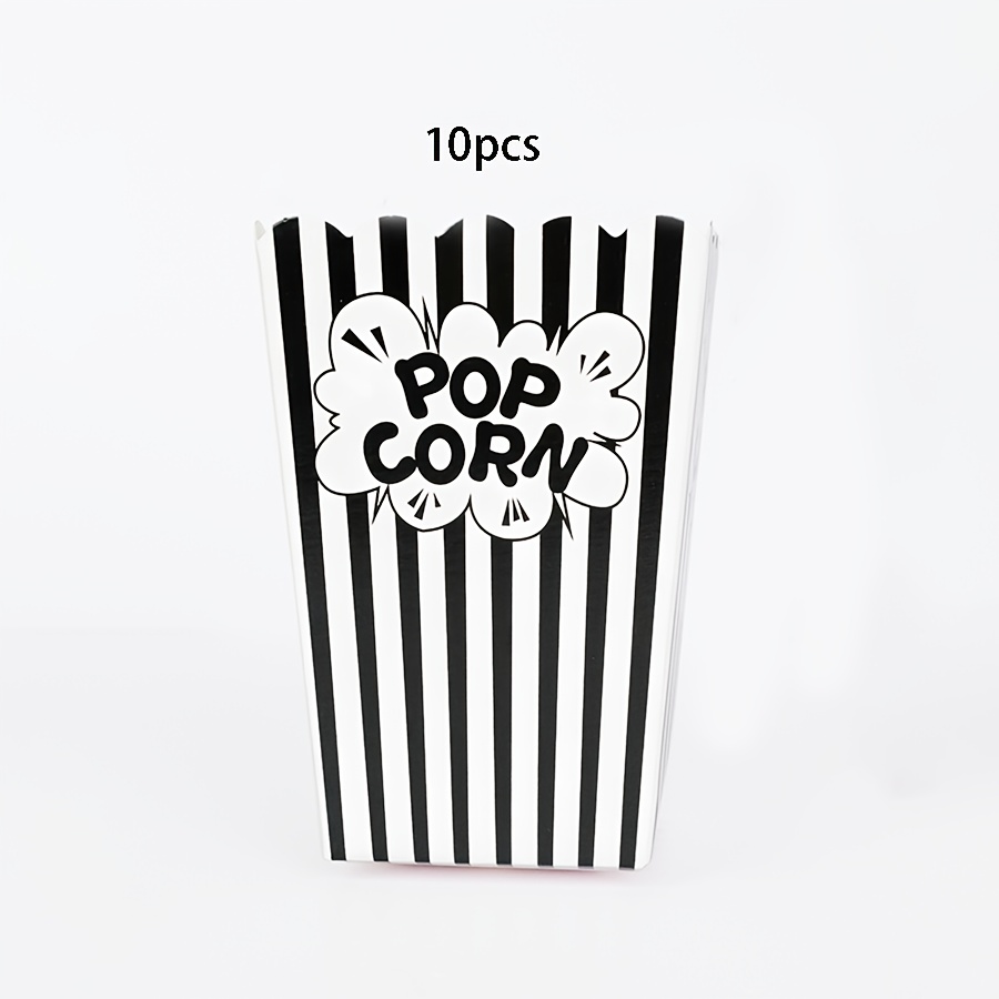 E-shop 10 Stück/20 Stück/50 Stück Popcorn-Tüten aus Papier – gestreift – Popcorn-Boxen, Popcorn-Eimer Behälter – Partybecher für Zuhause, Karneval,
