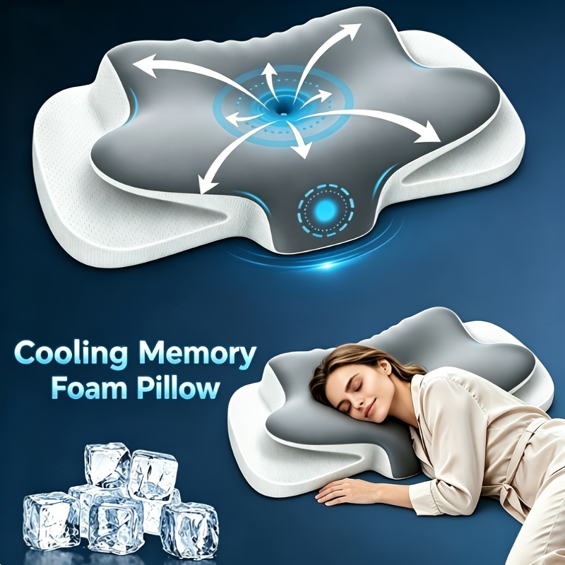 1pc Shape Pillow - Ergonomic Cervical, Slow Rebound, Relaxation Neck Pillow, Bedding For Back And Side Sleeping, Machine Washable Pillowcase