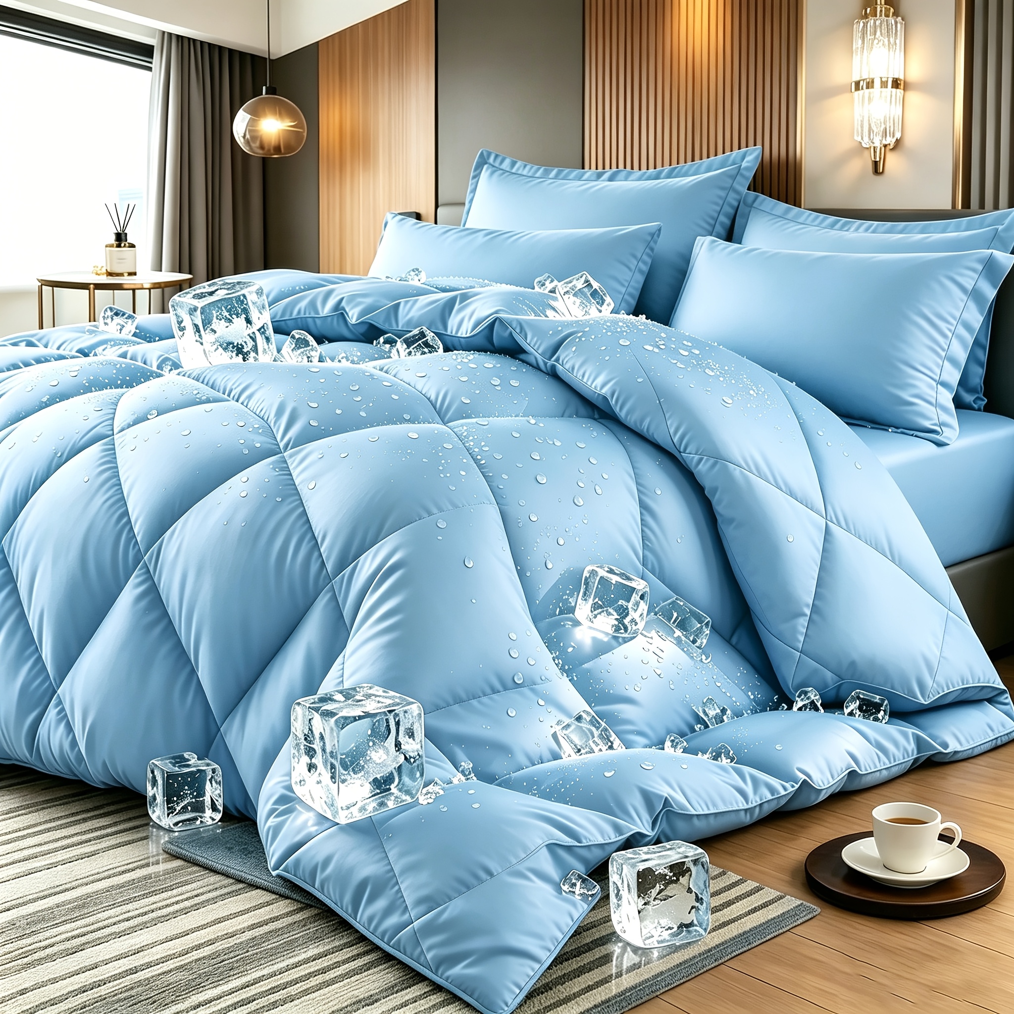 2 3pcs solid color diamond pattern large extra large bedding comfoter sets soft comfortable and ultra   filling lightweight fabric breathable quilt easy to   quilt and 1 2 pillowcases luxurious quality ideal gift random color