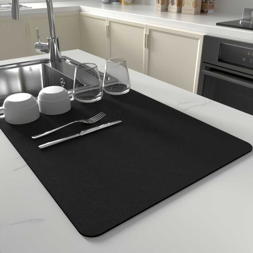 Temu – TEMU High-quality Super Absorbent Heat-resistant Non-slip Kitchen Counter Mat Suitable For Coffee Makers, Sink With Thick Absorbent Layer,