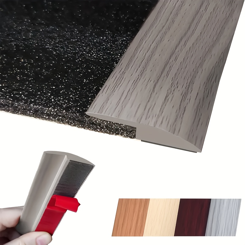 Image of 1 Roll Of Self-adhesive Wood Grain Floor Transition Strip, Carpet And Floor Transition Edge Trim, Pvc Threshold Transition Strip, For Room And Transition