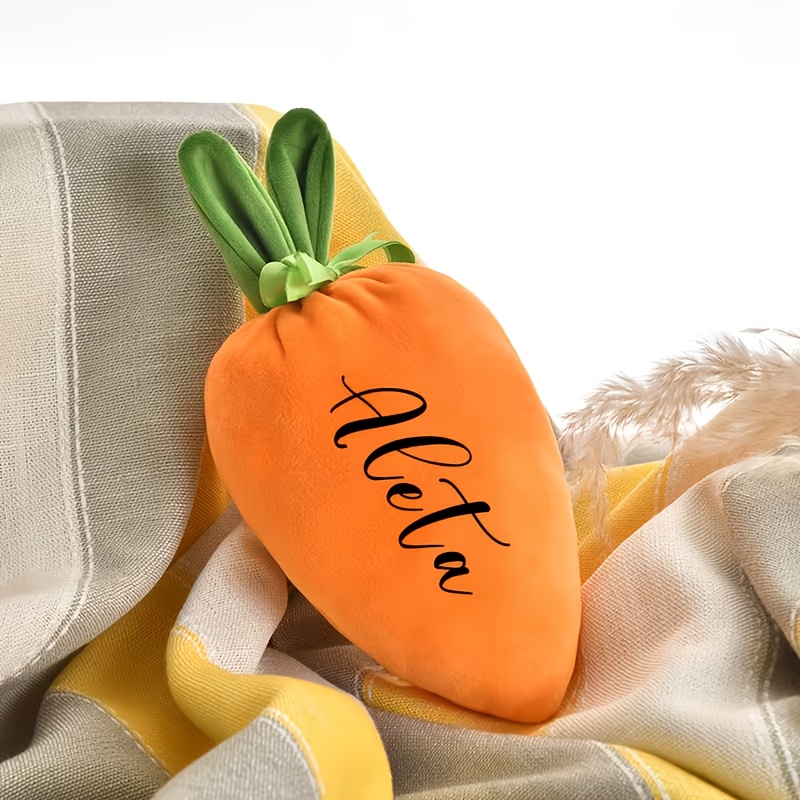 1pc Personalized Easter Carrot Gift Bag - Ear Design, Perfect For Basket Stuffers, Party Favors, Egg Hunts, And Holiday Gift Wrapping | Easter Decoration | Drawstring Closure