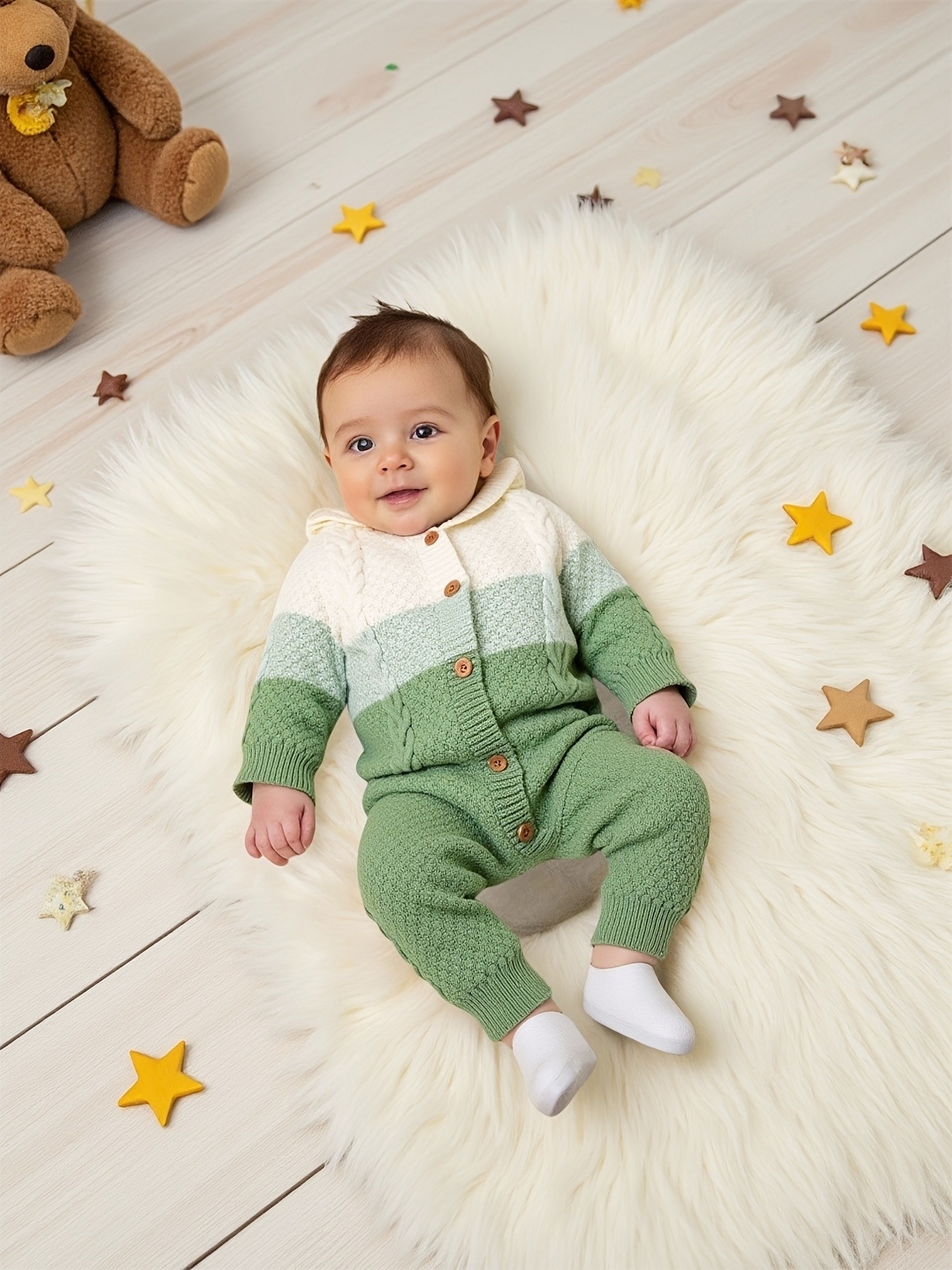 baby boys sweater onesie soft knit romper hood Temu Bahrain