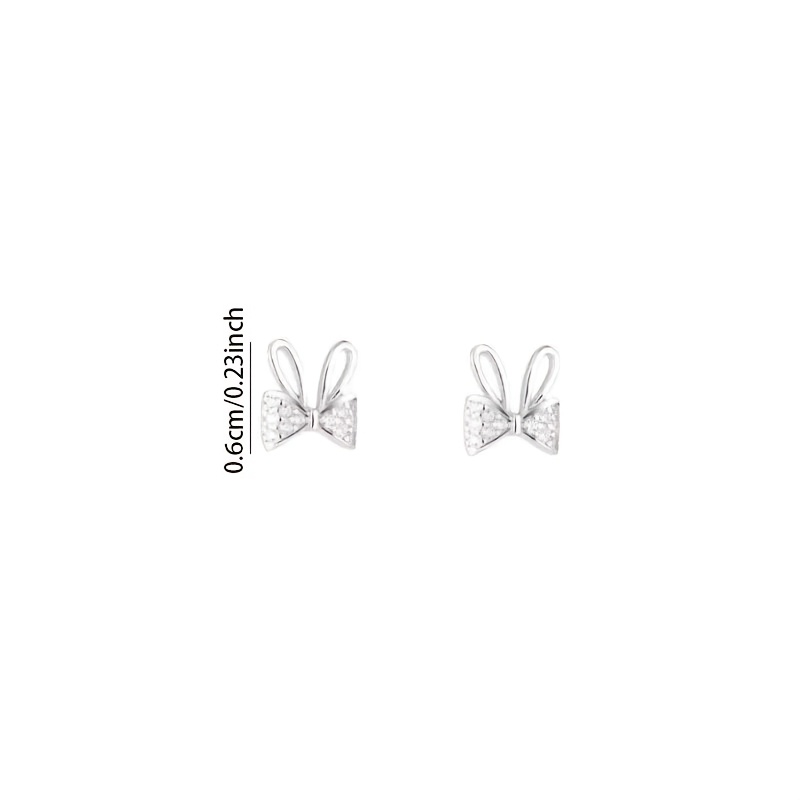 Women's S925 Silver Bunny Stud Earrings for Ear Hole Care