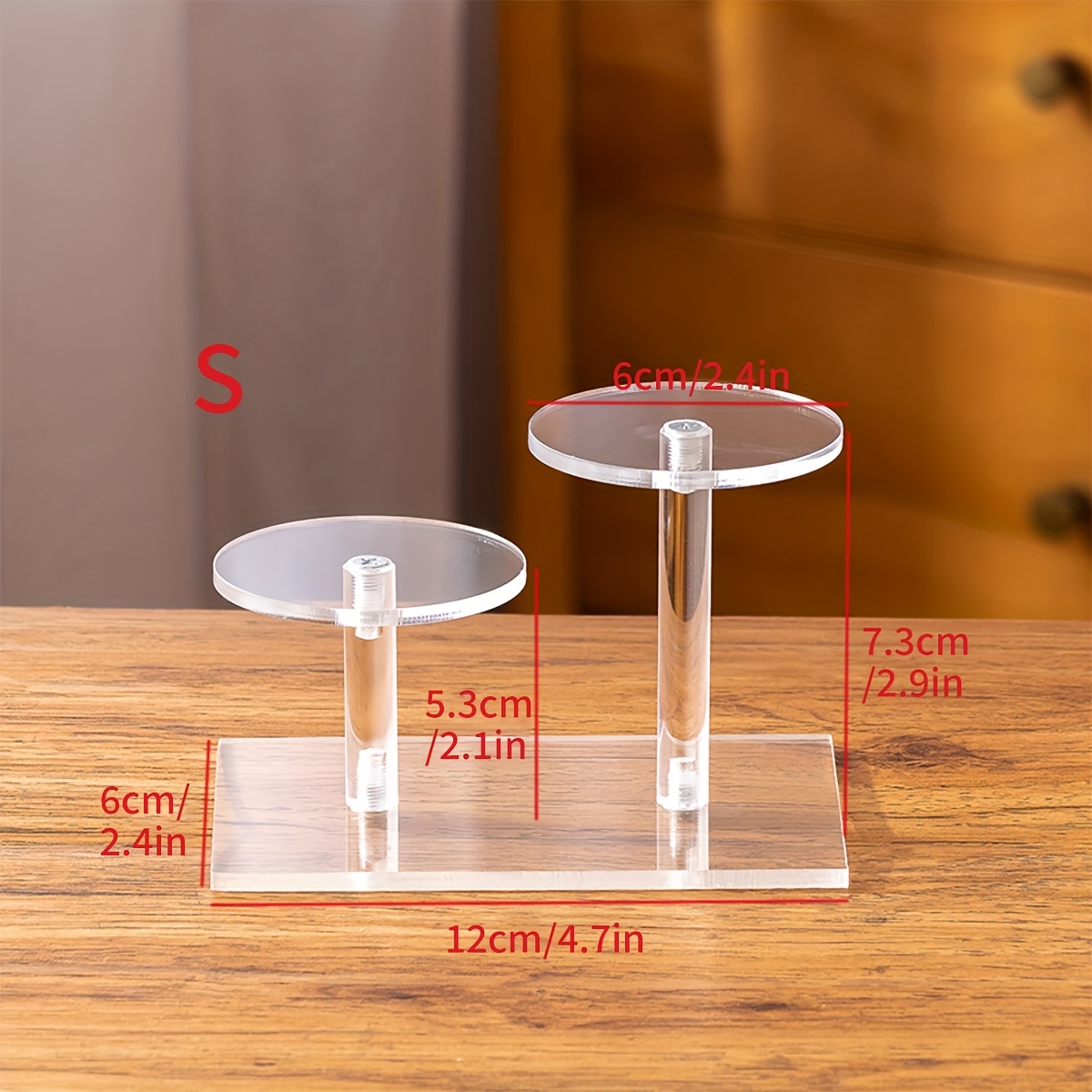 Acrylic Display Stand - Jewelry, Cosmetics Figure Blind Box Display, Transparent Multi-functional Ladder Shelf
