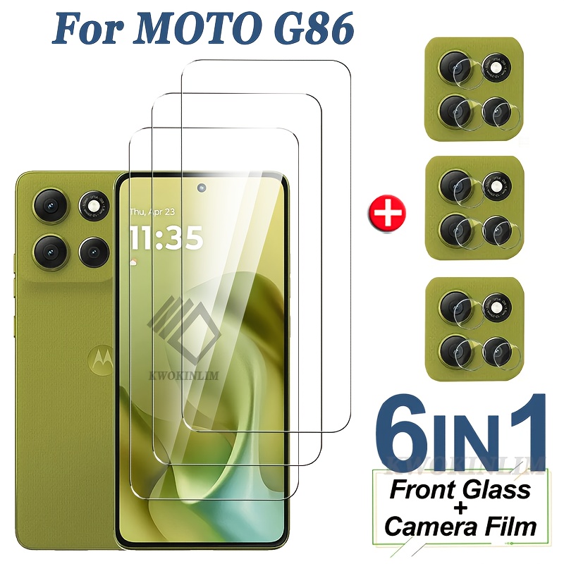 TEMU 6pcs(3 3) Suitable For Moto G86 Screen Protector Tempered Glass For Moto G86 Camera Lens Protector