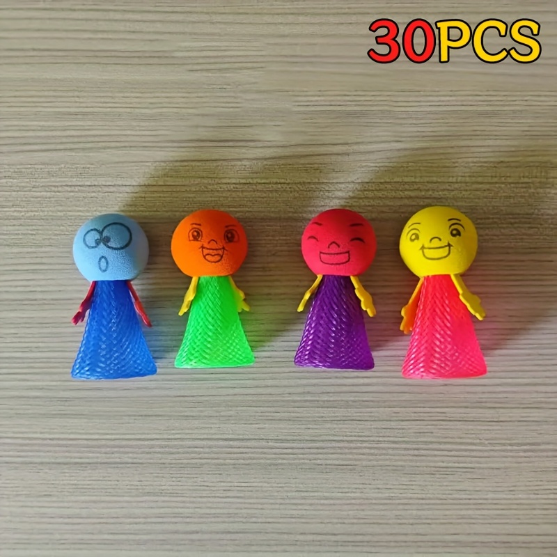 Image of 15/30pcs Mixed Colors Bouncing Elf Desktop Relaxation Toys, Jumping Figurines, Who Can Jump Highest Competition, Gifts, Classroom Rewards, Party Favors, Random Colors And Gift Bag Fillers