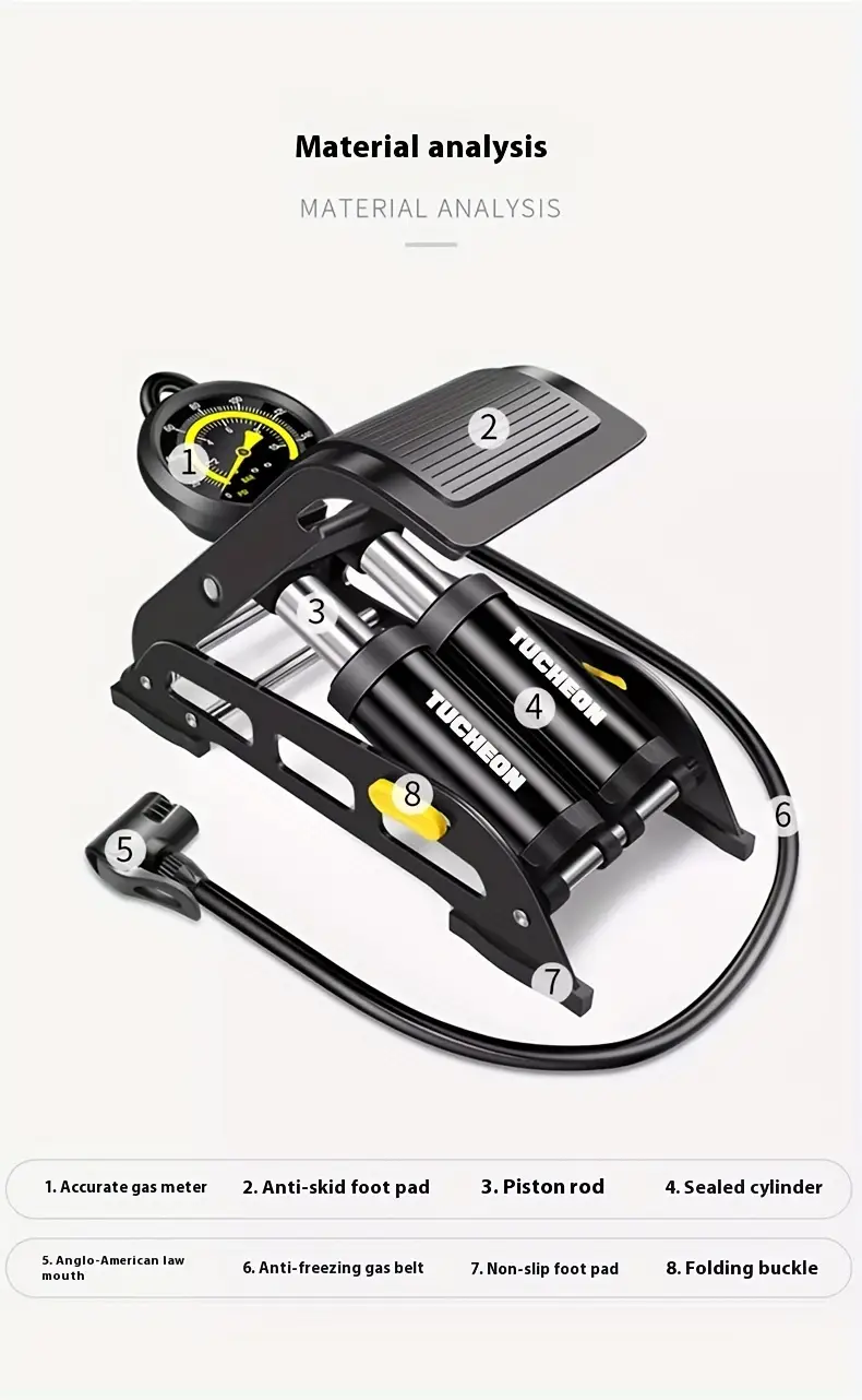 high pressure 190 psi pump with pressure gauge portable air pump for car motorcycle and bicycle tires suitable for bicycles basketballs and pool inflatable pump for car tires details 12