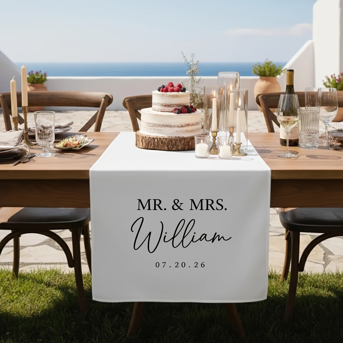 TEMU Personalized Table Banner For Weddings Featuring Custom Last Names For Reception