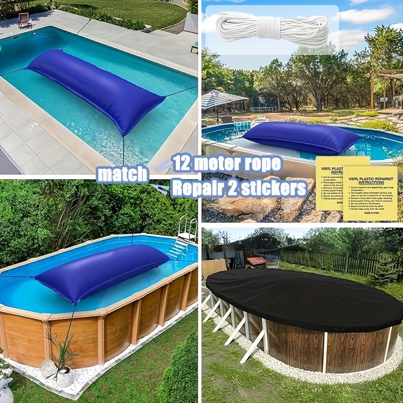 Image of Pillow 4 X 15 4x8 Foot Pvc Pool Cover Air Pillow Heavy Duty Closure Set Above Ground