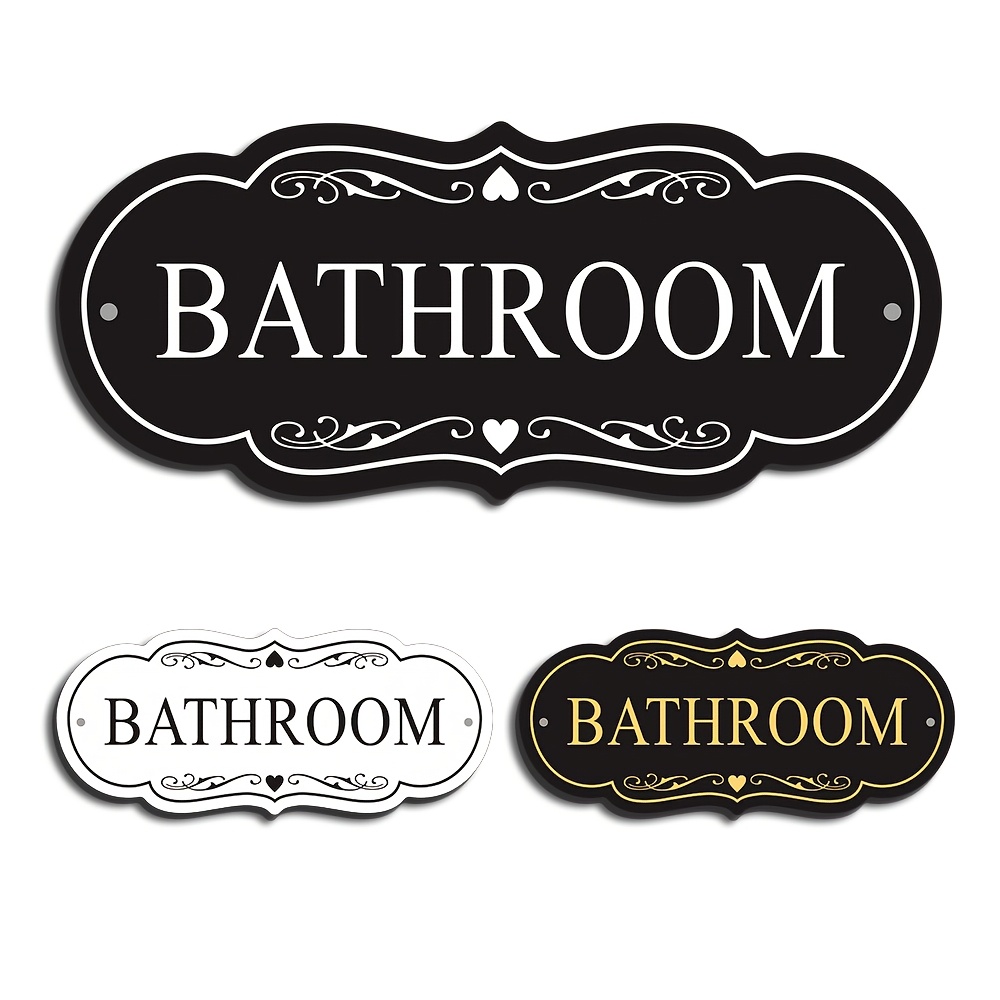 

Decorative Acrylic Bathroom Sign - Waterproof, Fade-resistant, Weather- With Strong Adhesive And Pre-drilled Holes For - 7.8*3.3 Inches - Ideal For Home, Office, Shop, Or Restaurant