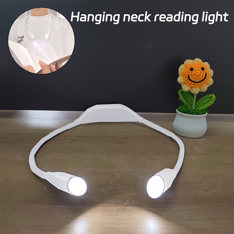 1pc led neck mounted reading light bed book light   dimming portable 360 degree bend battery powered suitable for bedtime reading running office batteries not included
