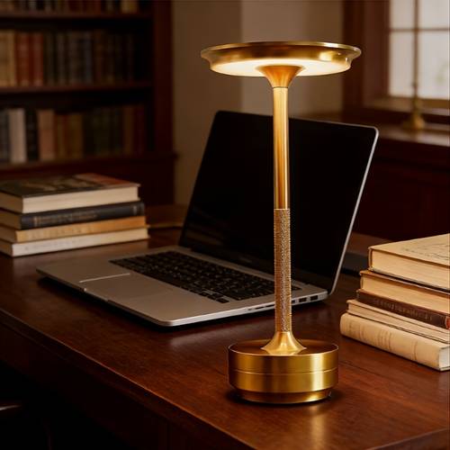 portable rechargeable flying disc shaped desk lamp portable usb rechargeable led desk lamp touch sensor lighting three color adjustable dimming suitable for night lighting dining tables courtyards coffee tables bars and other occasions