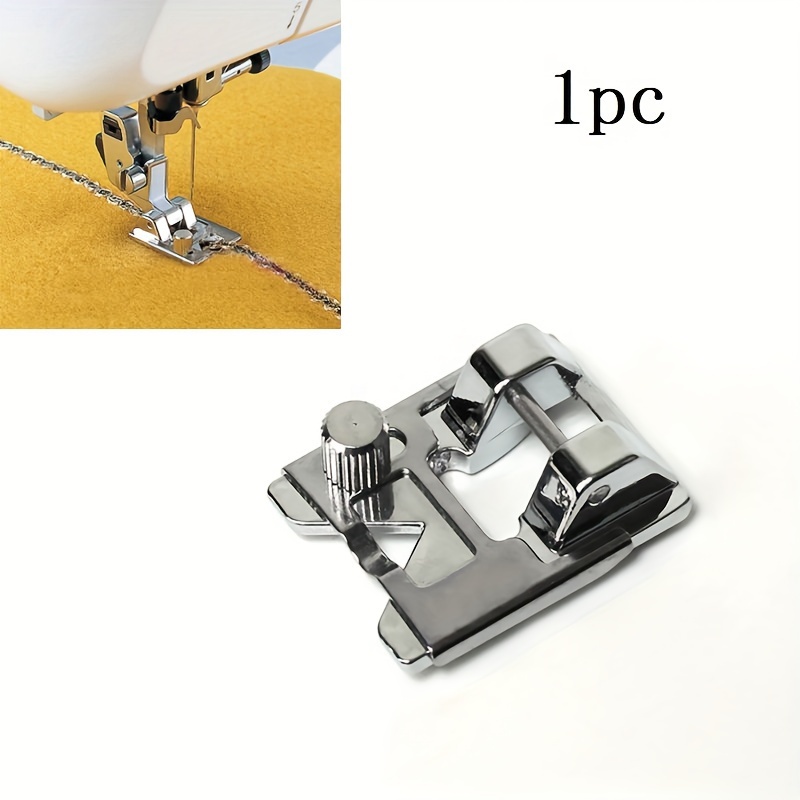 

1pc Multifunctional Sewing Machine Presser Foot For Ribbon, Sequin, And Pompom - Compatible With Brother, Singer, , - Silver Grey