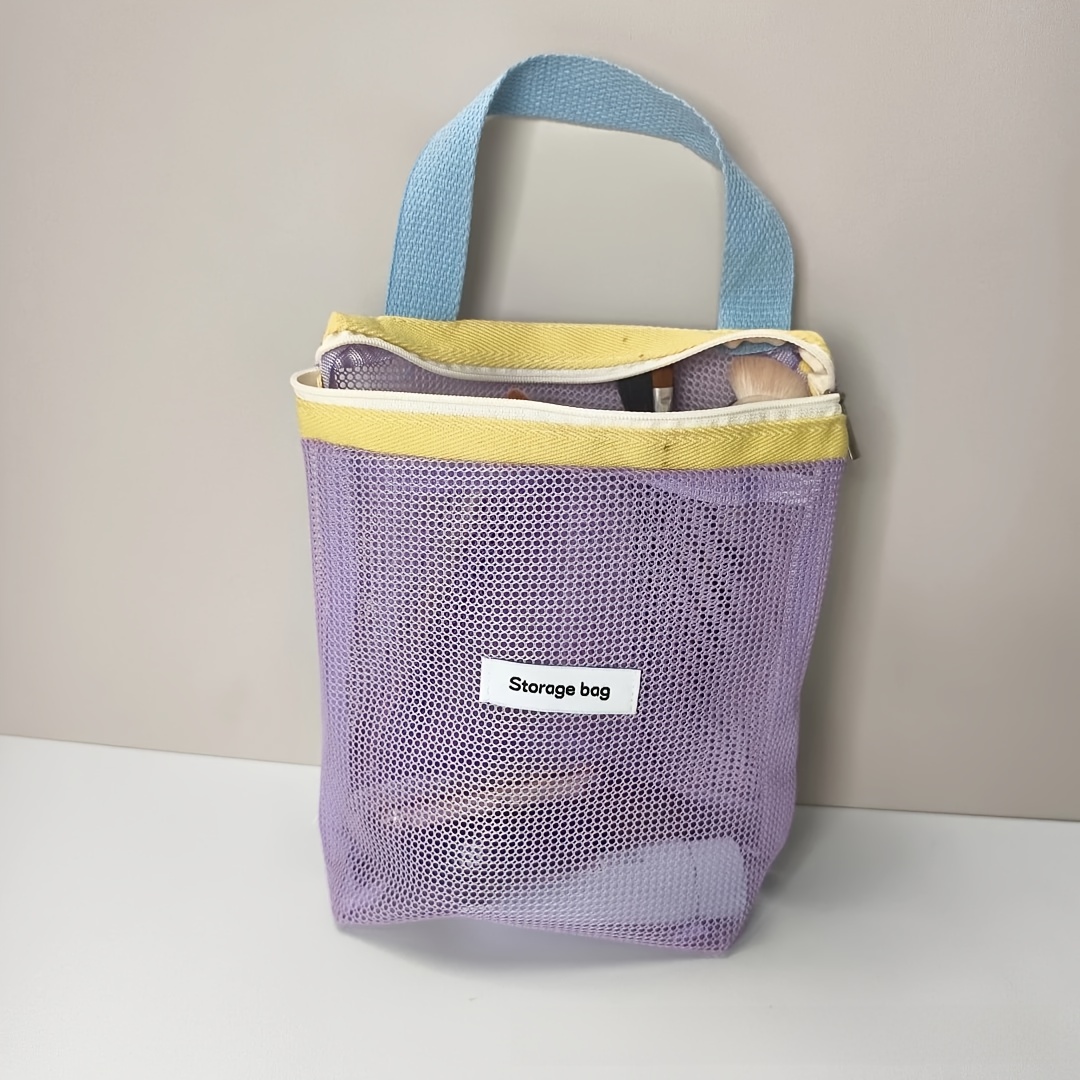 E-shop Einfache Aufbewahrungstasche aus Nylon-Mesh, tragbare Studenten-Brillenbeutel für Outdoor-Aktivitäten, Aufbewahrungstasche für