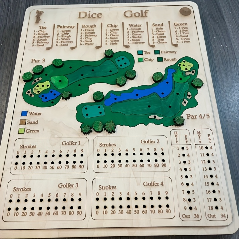 

Dice Golf Game, Golf Board Game, Golf Dice Board Game, Wooden Dice Game, Fun And Challenging Golf Dice Game