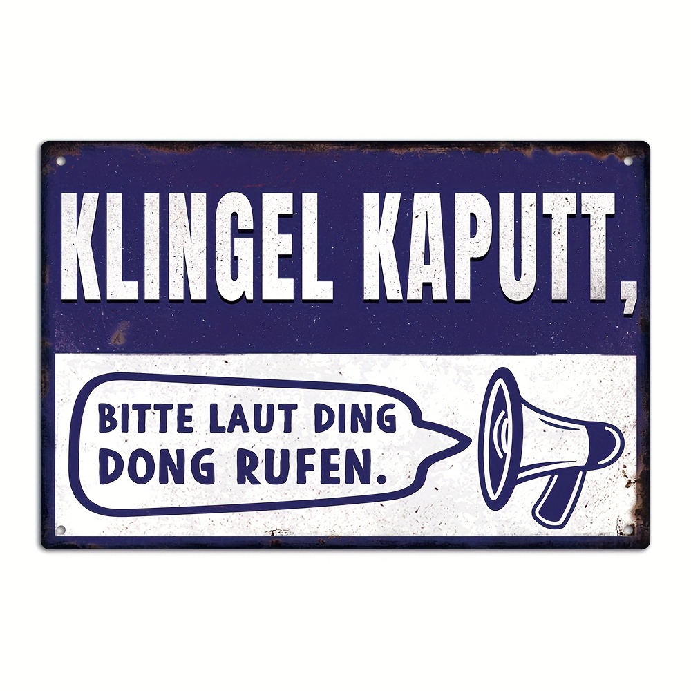 Image of 1pc Putuo Decor German Vintage Metal Tin Sign - German Text Wall Art Suitable For Home Farmhouse Front Door Gate, German Language Decoration, Multi- Retro Sign