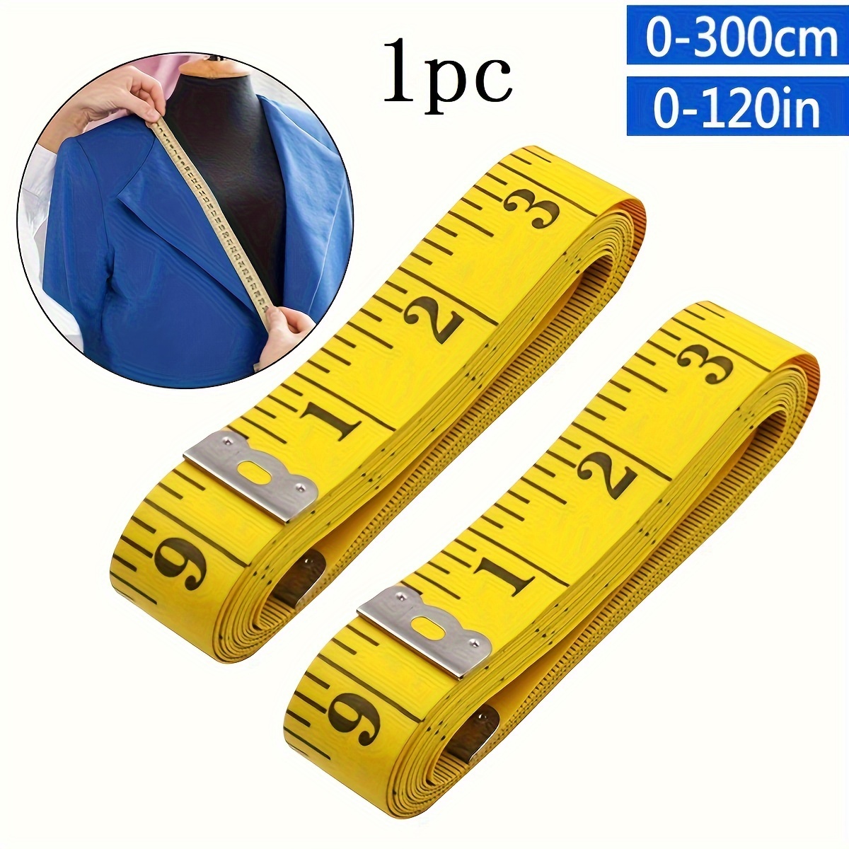 

1pc Extra Large 120-inch Soft Yellow Tape Measure - Precision Tailoring & Sewing Measurement Tape - Flexible, Durable For Diy Crafting