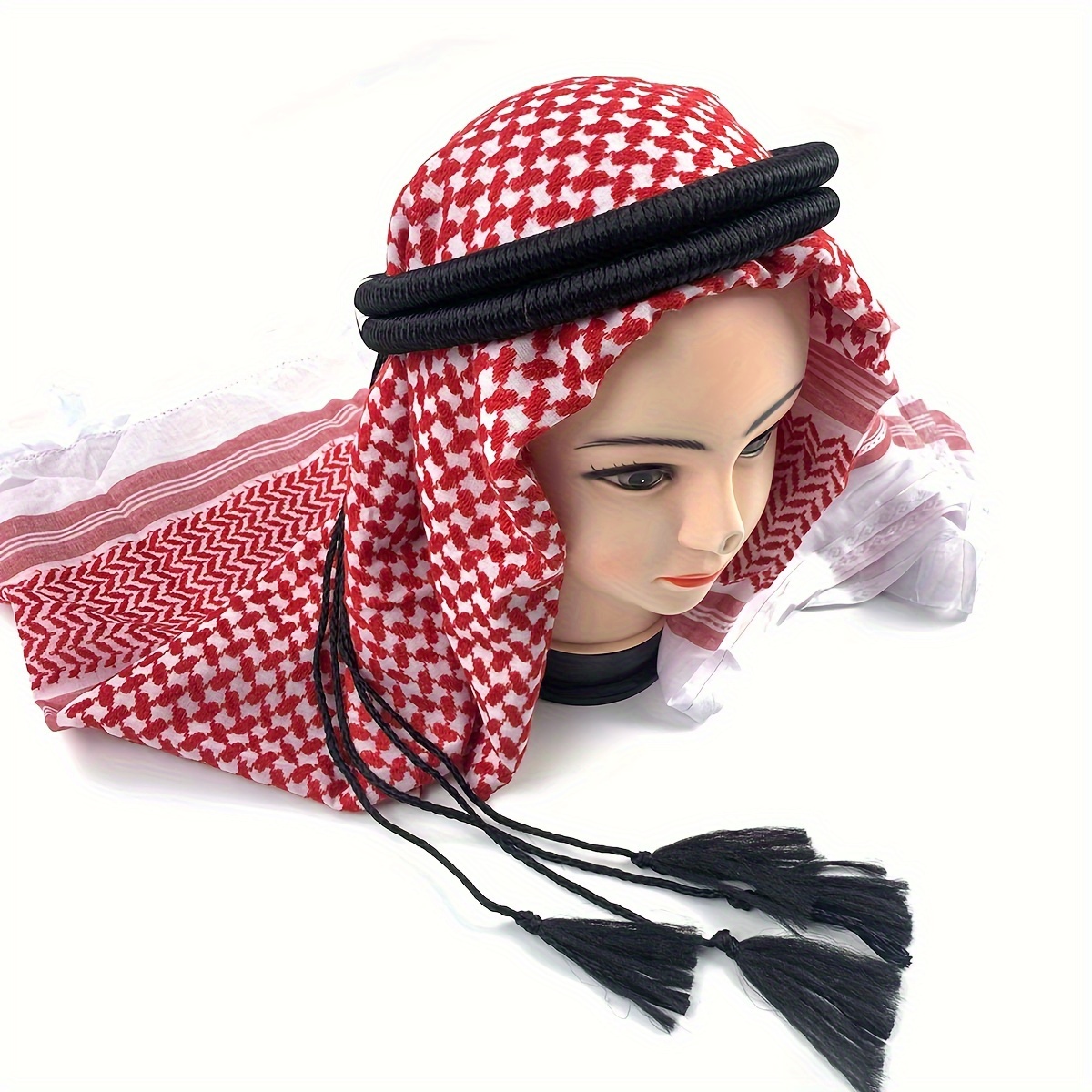 LALAFINA Dubai Men's Headband Arabic Head Scarf Men Bandana For Men Turban Shirts Arabian Headwear Head Wraps For Men Outfit For Men Arab Costume For Men Hair Rope Man Muslim Pu