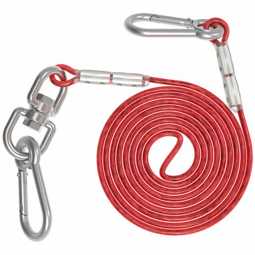 steel wire dog leash with 360 degree rotation free and knot resistant suitable for medium to large dogs weighing up to 200 lbs 90 5kg