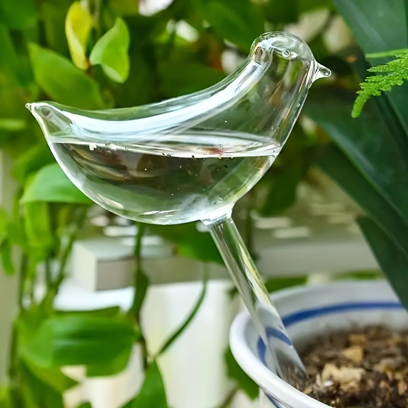 TEMU 5-pack Bird-shaped Self-watering Globes, Automatic Plant Watering Devices, Plastic Water Seepage Drip Irrigation Tools For Indoor & Outdoor Gardens, Ideal For Potted Plants, Flowers & Bonsai