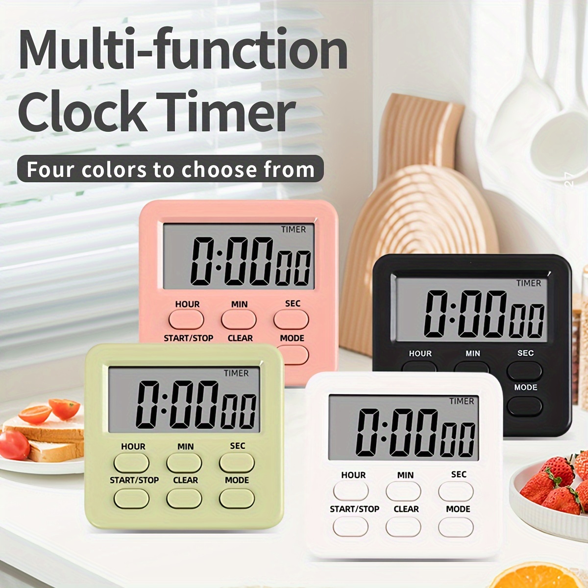 

Versatile Digital Kitchen Timer With Alarm Clock - Count Up & Down, 24-hour Display, Memory Function, Large Lcd, Magnetic/stand Options For Cooking, Baking, Study & Gym - Kt Thermo