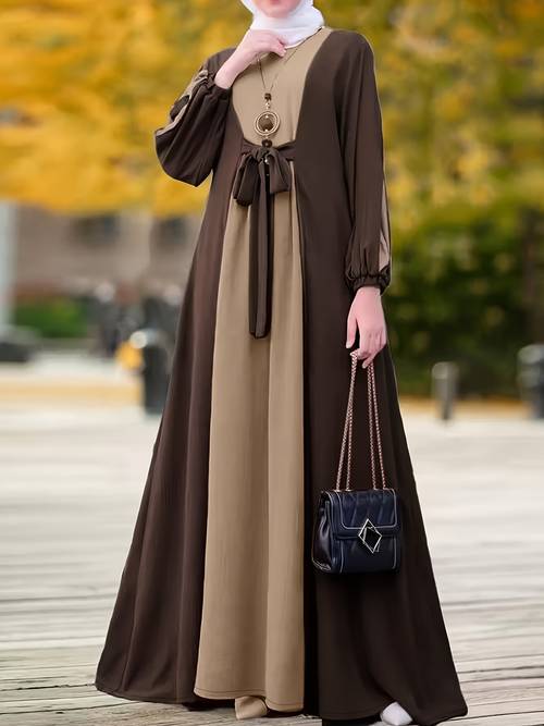 new muslim womens multi color lace wrapped high waisted abaya dress an elegant daily commuting dress for east a muslim elegant daily robe ramadan arab clothing