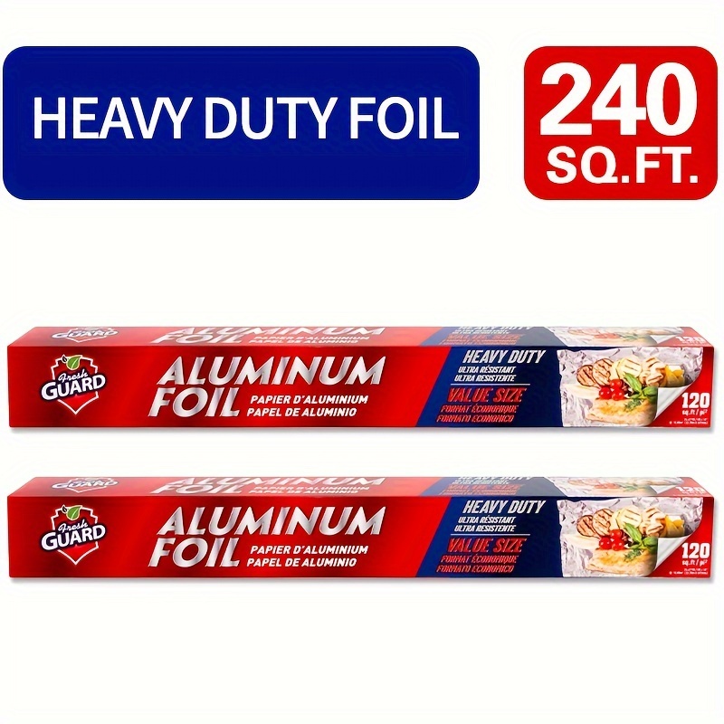 

Heavy Duty Aluminum Foil Roll, Pack Of 2, Total 240 , 12 Inch Width, For Restaurant Use, Disposable Food Wrapping For , , And Sandwiches