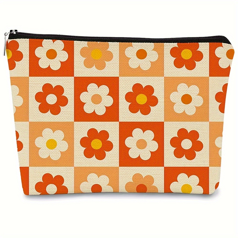 

Groovy 70's Boho Floral Makeup Bag - Design, Perfect Gift For Teens & Daughters From Mom - Ideal For Birthdays, Christmas, Valentine's Day