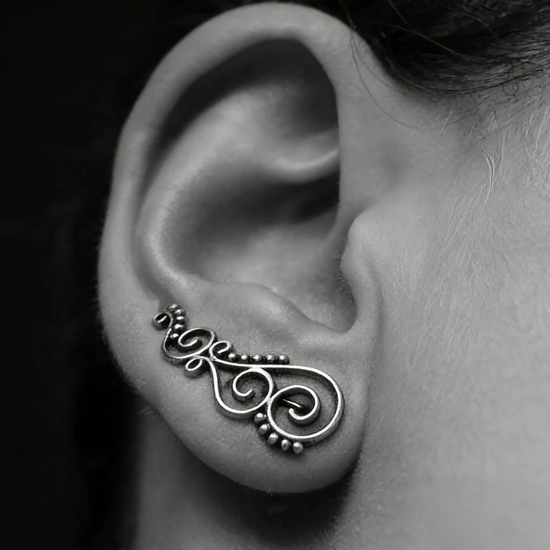 Retro Scroll Pattern Earrings, Unique Gift