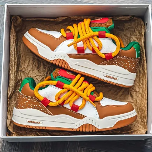 low top hamburger trendy sneakers