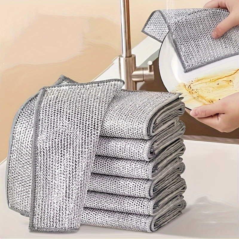 

30/16/12/8pcs Multifunctional Cleaning Cloth Miracle Wipe Cloth Oil, Quick Drying Mesh Cleaning Cloth, Suitable For Pots And , Multifunctional Scale Removal Alternative To Metal Balls