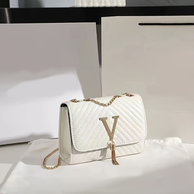 Korean-style High-end Textured Women', New Tassel Rhombus Chain Small Square Bag, Women's Shoulder Bag, Crossbody Bag