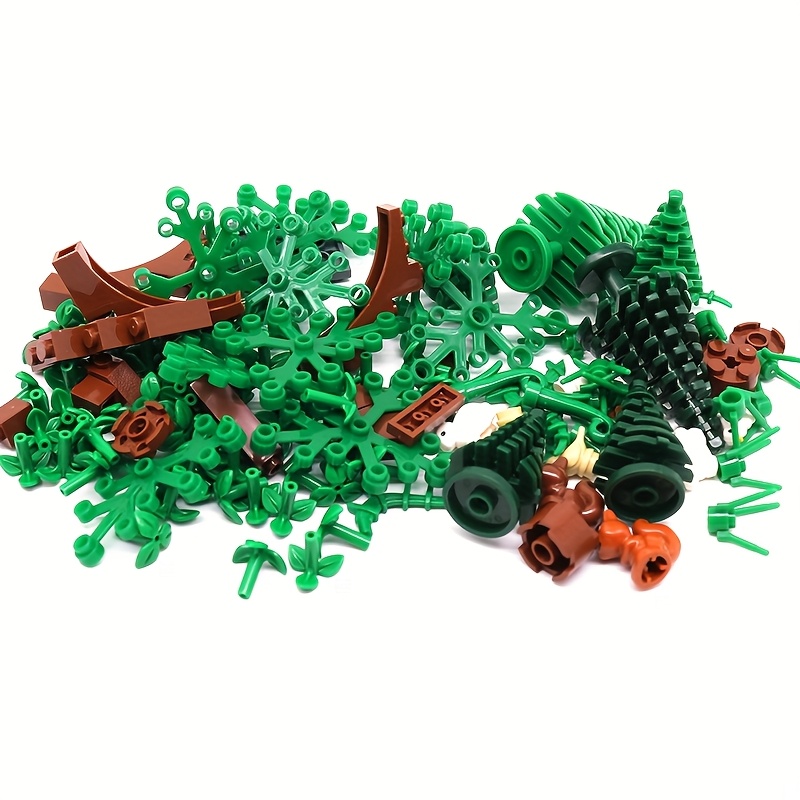 120pcs Tree Accessory Set, Designed For Expanding Forest Scenes With Building Blocks, Made From Abs Material, Includes Pine Trees And Squirrels, Compatible With , Perfect For Street Scenes