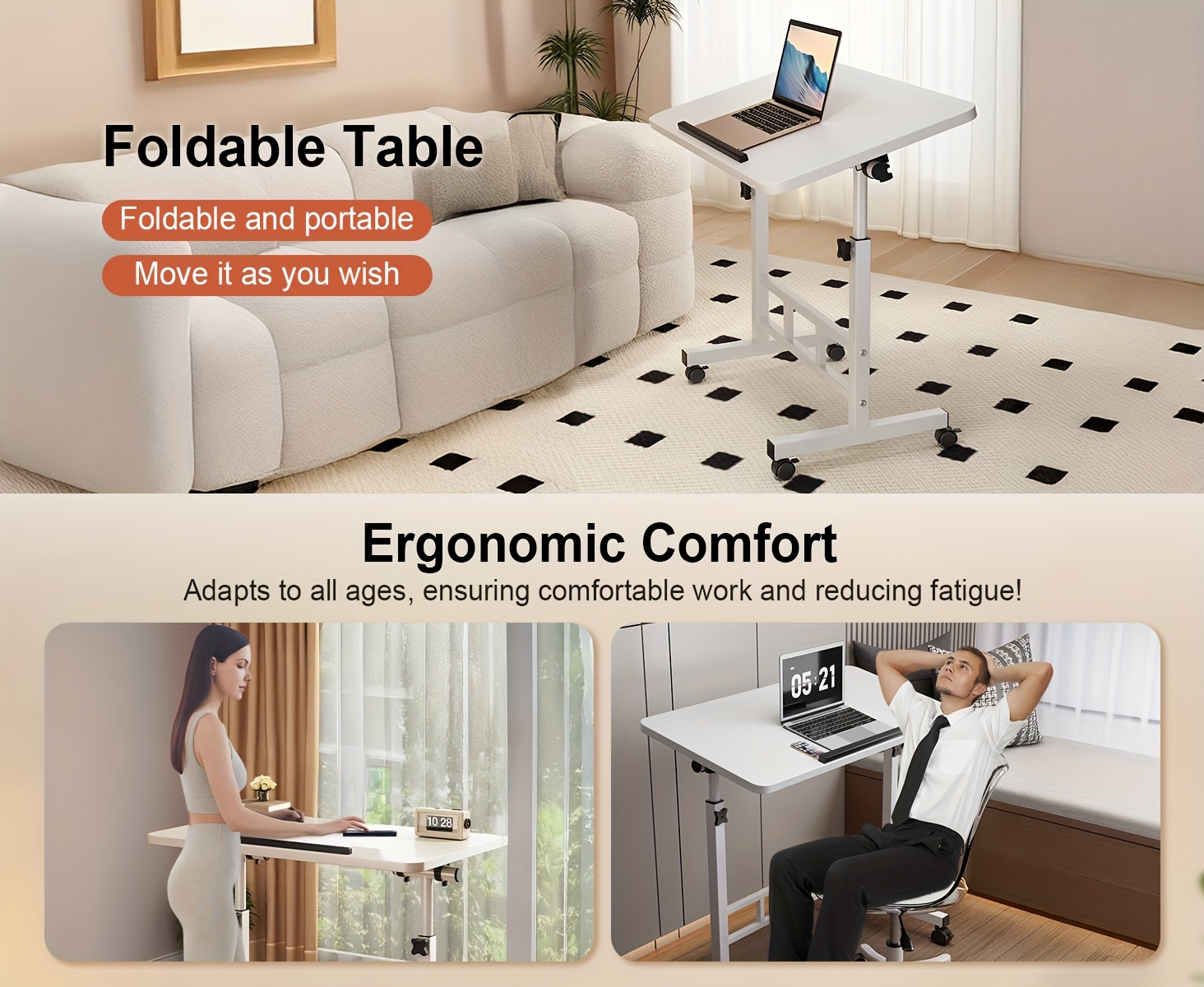 standing desk adjustable height 23 35 angle 90 space Temu - Main Image