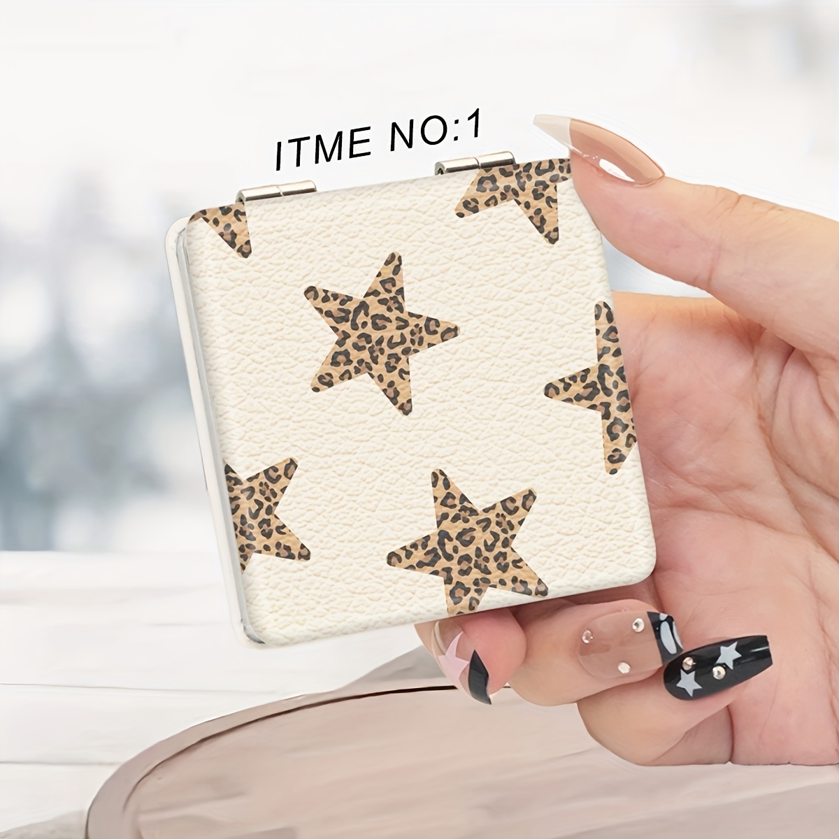 TEMU 1 Y2k Double-sided Folding Makeup Mirror - Portable Mirror, Fits In Pockets, Handbags, Or Makeup Bags, Ideal For Travel, Women's/girls' Travel
