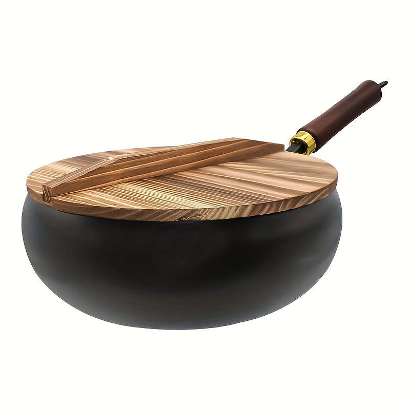 1pc Cast Iron Pan With Lid, Multipurpose Frying And Searing, Splash-resistant Design, Rust-proof Durable Construction And Heat Distribution, Pans For Cooking