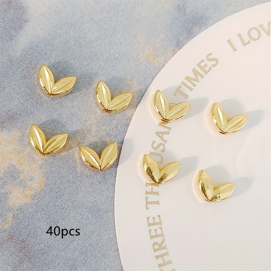 E-shop 40 Stück Vintage Silberne Weizenähren-Anhänger Perlen mit kleinem Loch, Lose Perlen, Abstandsperlen, Dekorationsperlen für DIY Bastelarbeiten,