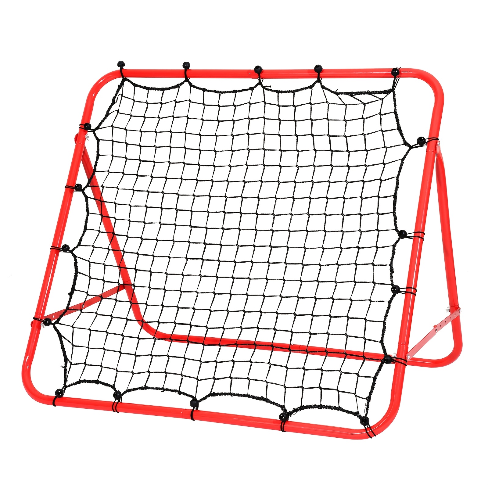 Sonnewelt Heavy-duty Adjustable Soccer Rebound Net With Red/black Pe Mesh & Frame - Foldable Training Goal For , Players, /s - Portable Net For,, (easy Assembly, Portable Frame)