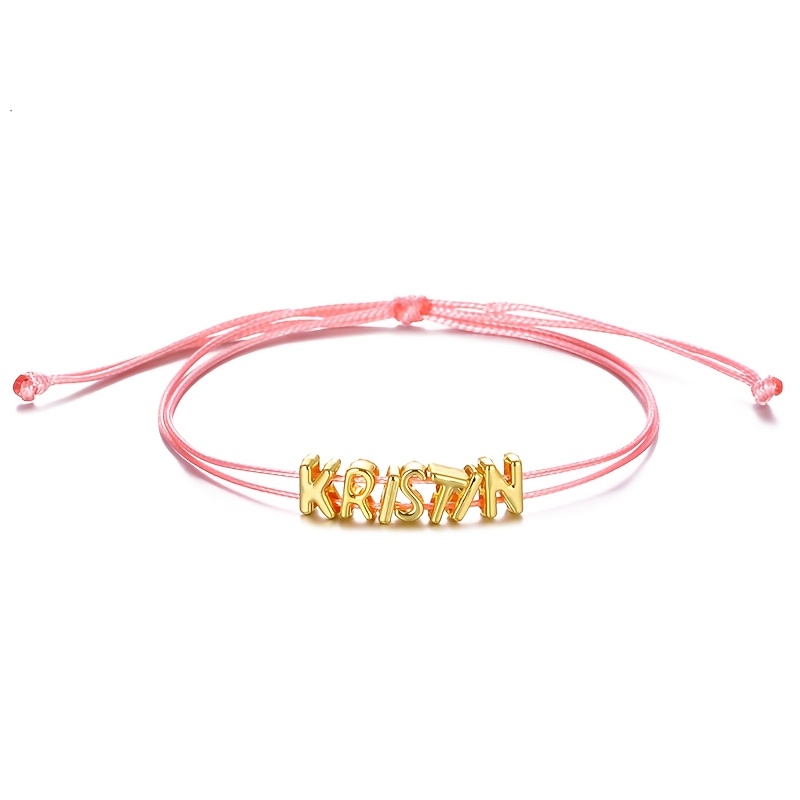 Customized 3d Letter Bubble Bracelet, Personalized Bubble Name Woven Bracelet, Initial Colorful String Bracelet, Christmas Valentine's Day Gift