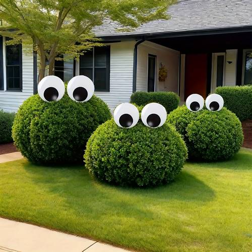 4pcs self 4 inch 5 9 inch giant wiggling blinking eyes large wobbly swinging with black pupils spherical eyes diy decoration halloween christmas tree decoration black and white moving