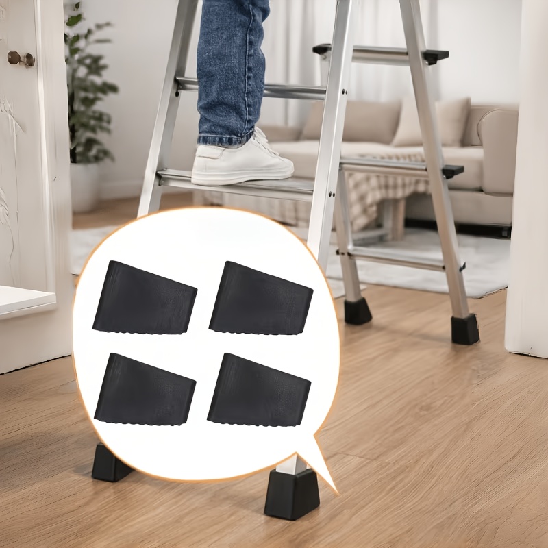 E-shop 4 Stück rutschfeste Ersatzkappen mit Fußstruktur, passend für Teleskopleitern Leitergestelle. Ausgestattet mit rutschfesten strukturierten