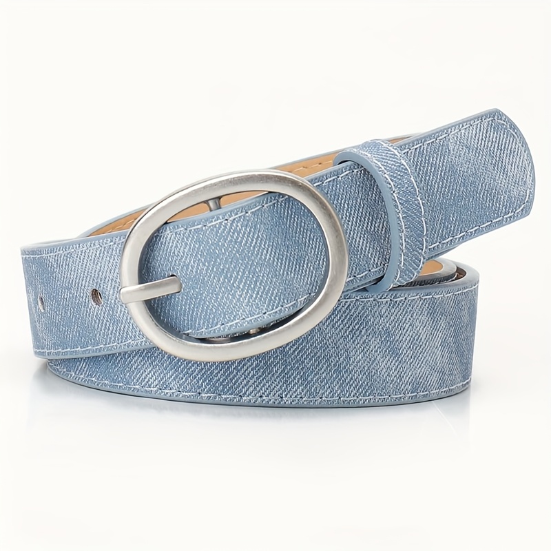 Image of Vintage Versatile Women's Belt, Jeans Belt With Oval , Student Casual Fashion, Simple Korean Style, Decorative And Trendy