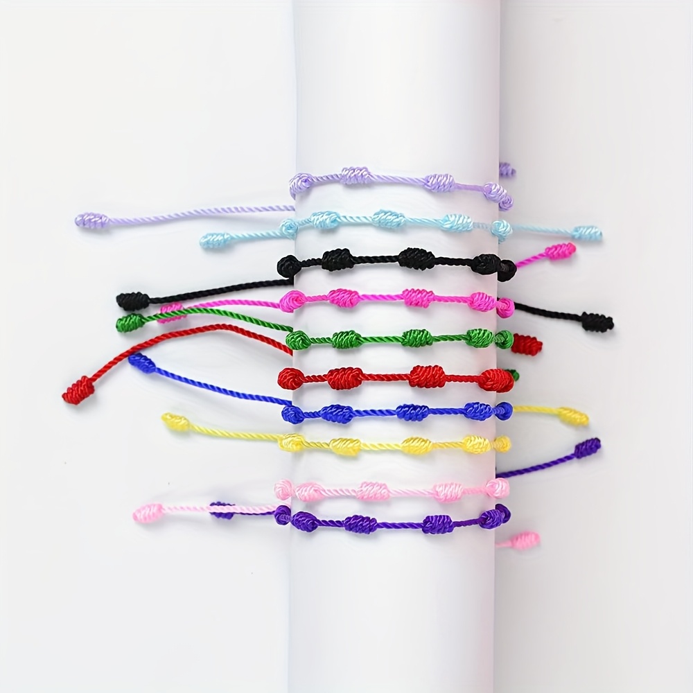 Adjustable Seven Knot Bracelet - Unisex - 10 Colors