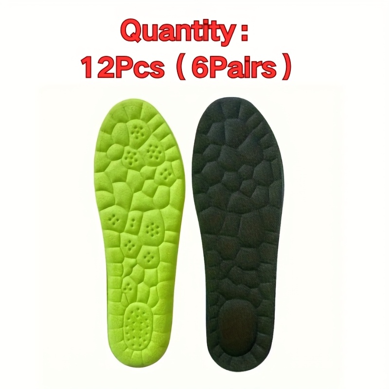 E-shop 6 Paar 12 Stück – Weiche, elastische und atmungsaktive Einlegesohlen – Leichtgewichtig, bequem, unisex, geeignet für Sportschuhe, Freizeitschuhe