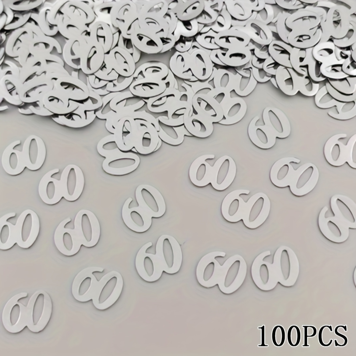 100pcs Silvery Confetti Birthday Party Decorations Anniversary Confetti Birthday Celebration Toss Decorations Confetti