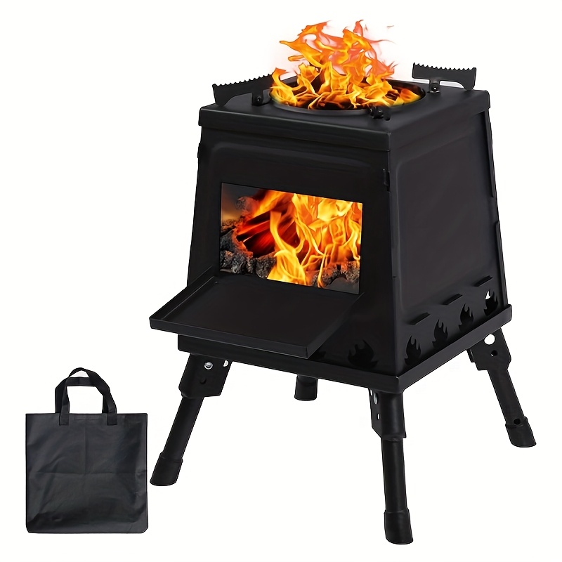 Tragbare Feuerstelle Aus Edelstahl – Faltbar, Mit Grillrost, Für Camping & Garten