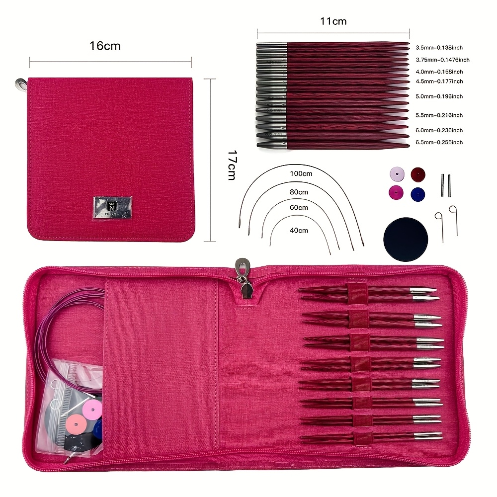 

8pcs Set Wood Detachable Knitting Needles, Multi-functional Hand Knitting Tools For Sweater, All Winter Crafting Kit